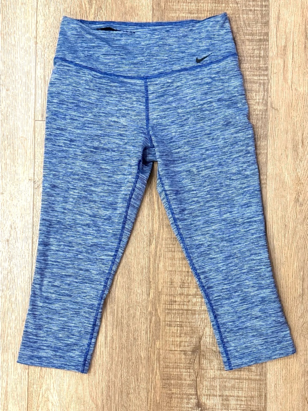 Nike Dri-FIT Cropped Leggings Blue Heathered Size Small Athletic Workout Pants